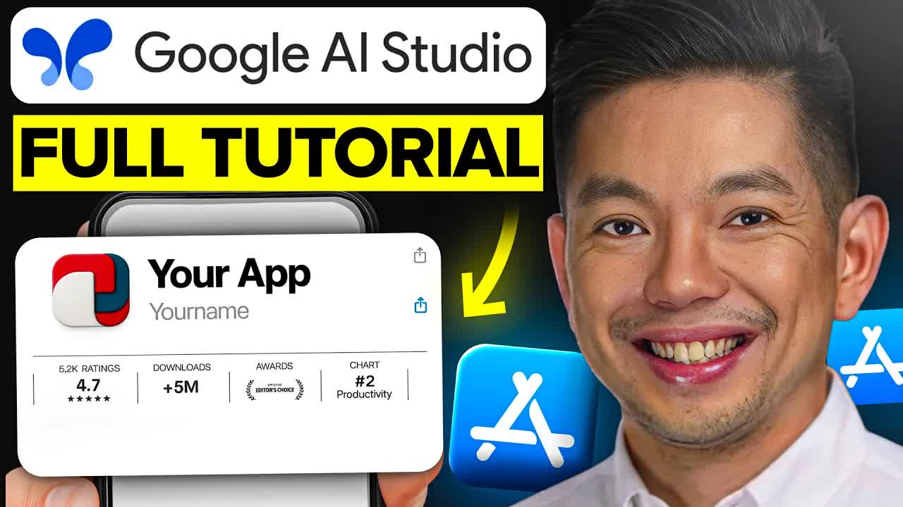 Clone a 70K Dollars per Month App with Zero Lines of Code: The Complete Google AI Studio Vibe Coding Guide (2026) - Mikey No Code thumbnail