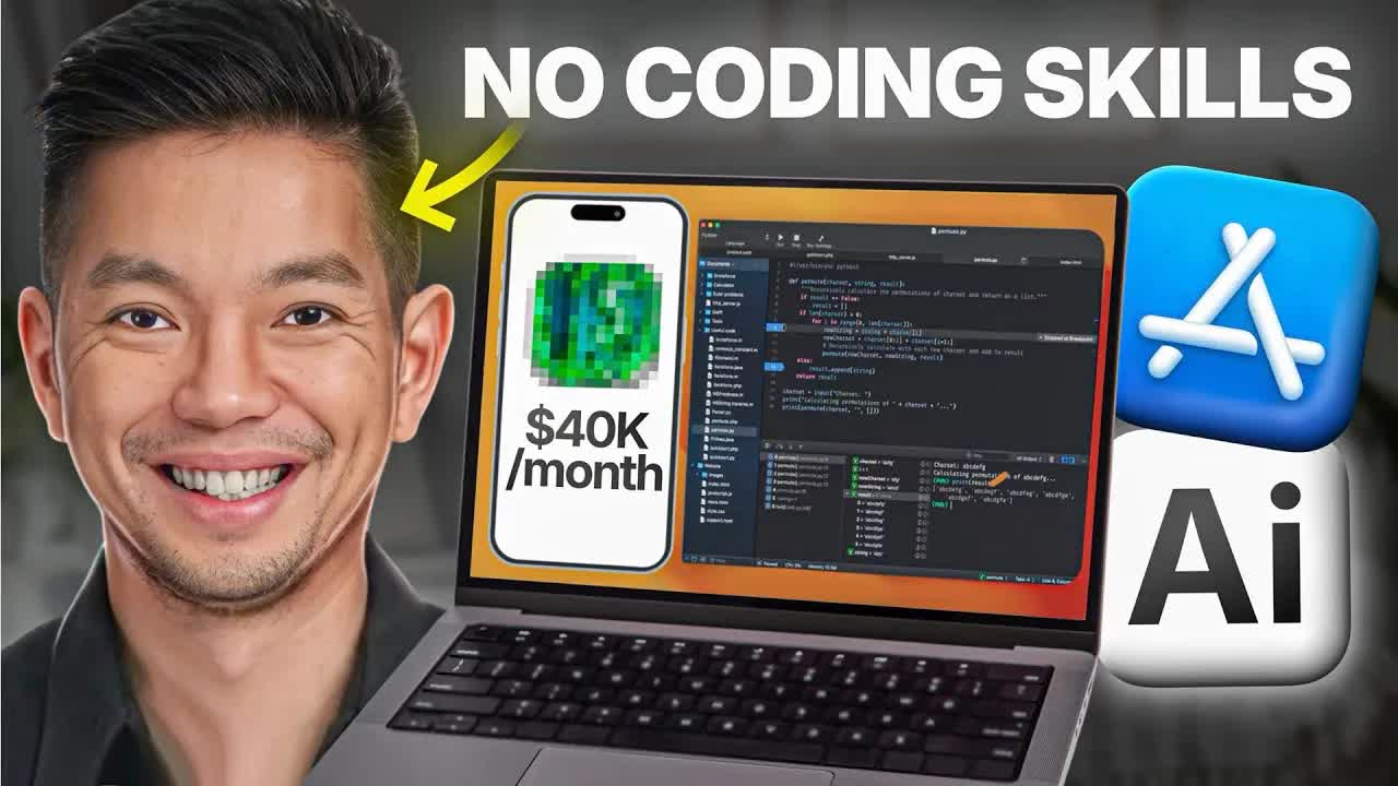 How to Build a Resume App That Earns 40K Dollars per Month with Zero Lines of Code (17-Minute Build) - Mikey No Code thumbnail